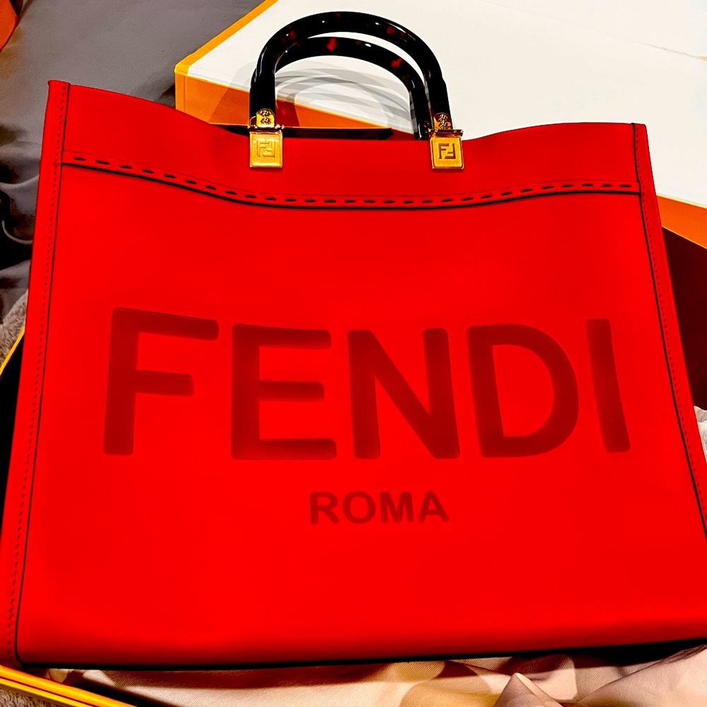 Brand New Specialty Ordered/Color Fendi Sunshine Tote Bag (Large) - Authentic